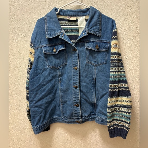 Faded glory denim/sweater jacket - Picture 2 of 9